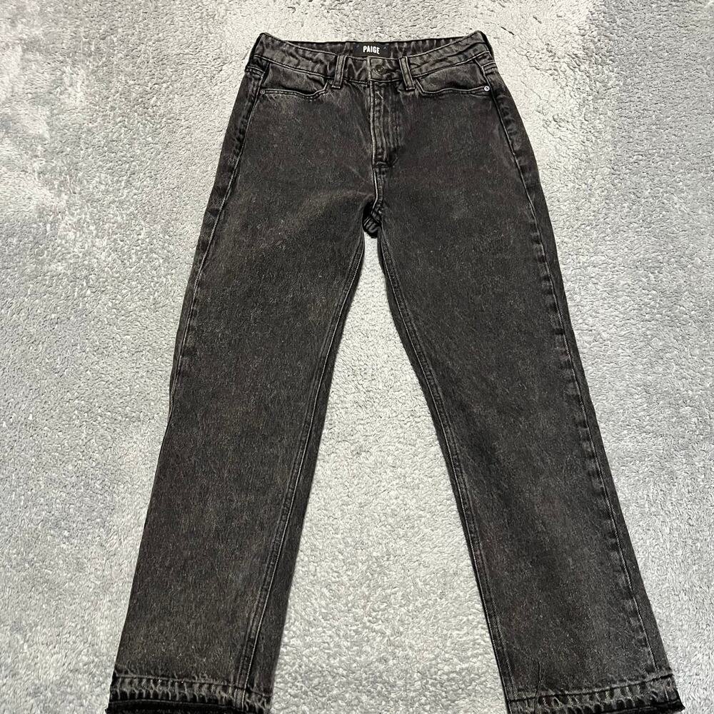 Paige Jeans Womens 25 (27x25) Sarah Straight Ankle Black High Rise Cropped
